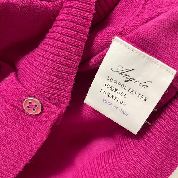 Vintage Wool Blend Button Cardigan Magenta - Picture 5 of 10